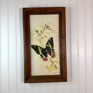 Vintage 70s Framed Strawberry Art Print Cottagecore Garden Decor Spring Easter